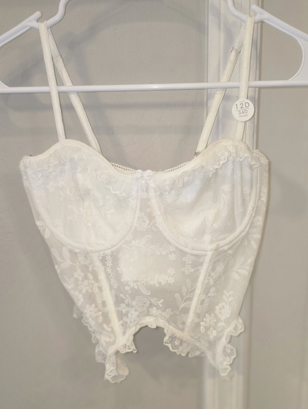 NWT Cotton On Sheer Lace Bustier Corset Top Size: 34D